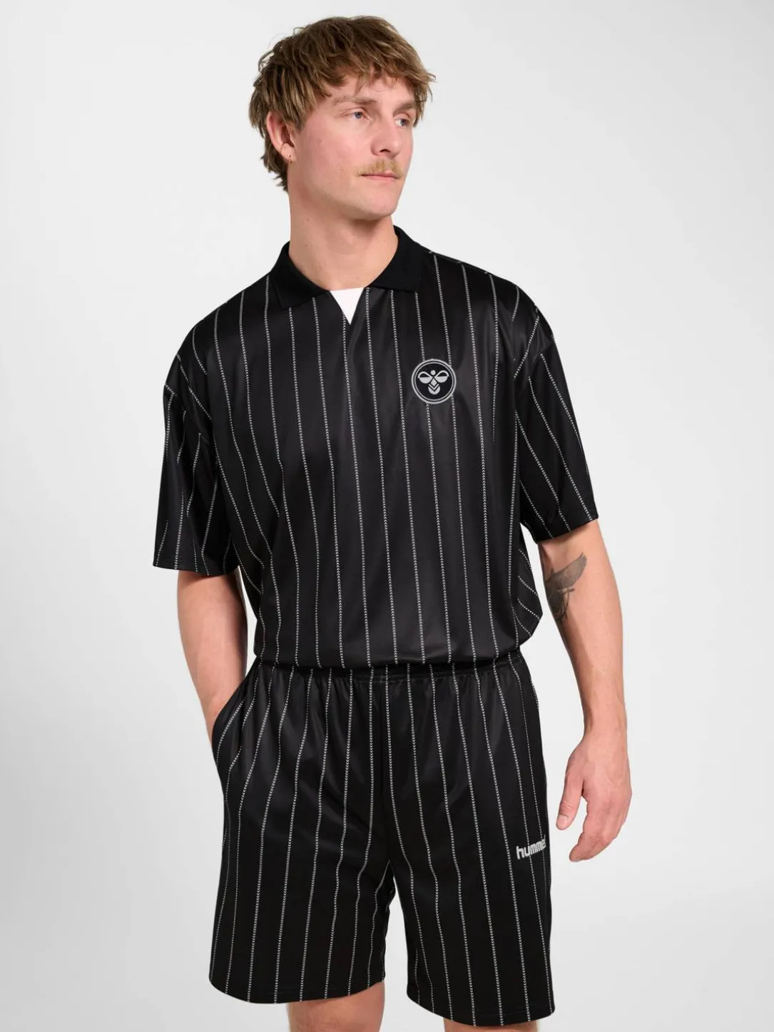 Chevron Pinstripe Polo Shirt