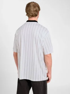 Chevron Pinstripe Polo Shirt