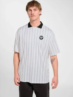 Chevron Pinstripe Polo Shirt