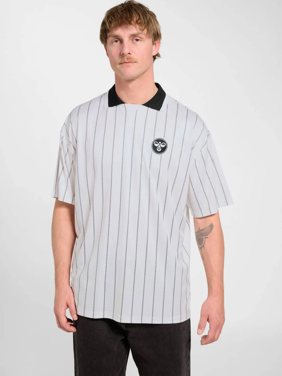 Chevron Pinstripe Polo Shirt