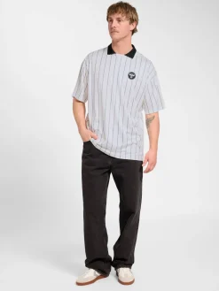 Chevron Pinstripe Polo Shirt